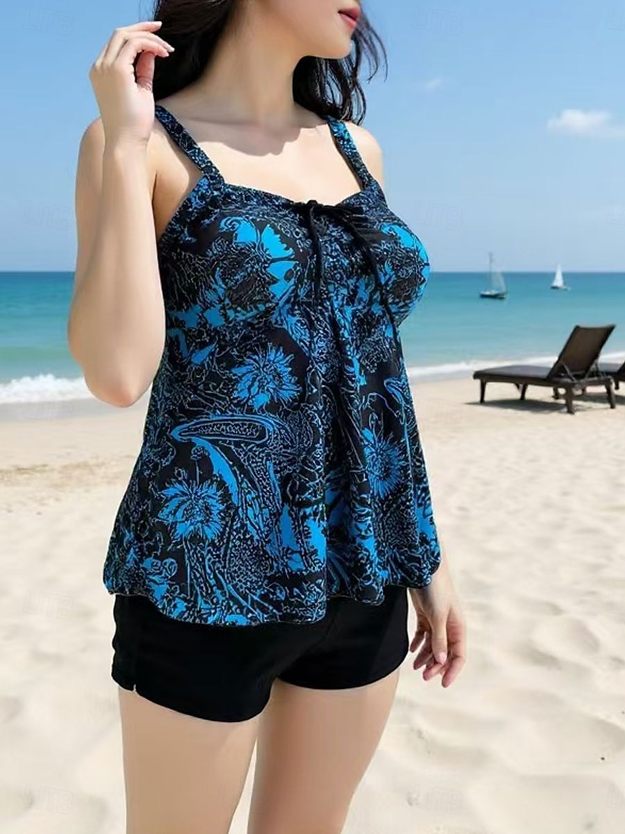 Femme Maillots de Bain 2 pièces Jambe de garçon Maillot de bain Dos Nu Mince Vacances Tenues de plage Graphic Col en U Sans Manches Maillots de bain de 2025 ? $37.99 –P2