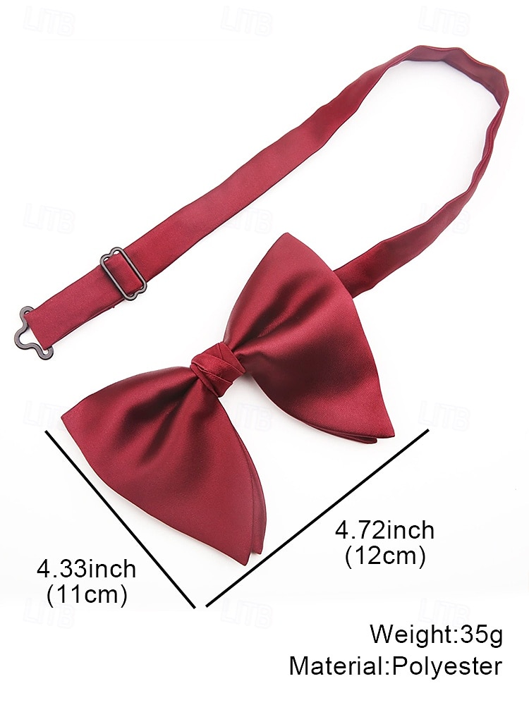 Men's Burgundy Satin Bow Tie – Classic Formal Wedding & Party Accessory 2025 - $9.99 –P4