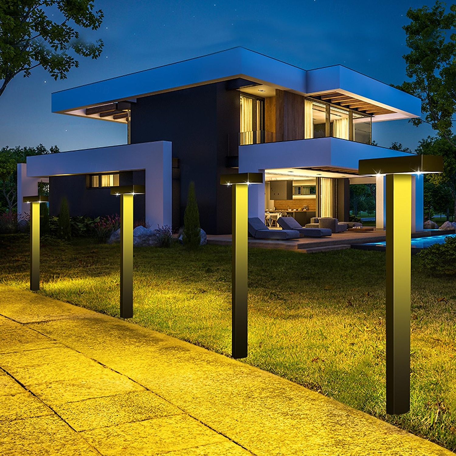 2/4 buc lumină solară pentru alee, lumină de grădină exterioară, iluminare automată impermeabilă, la întuneric, casă, grădină, gazon, Crăciun, Halloween, decorațiuni, lumină solară de sol 2025 - $39.99 –P8