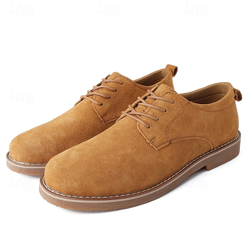 chaussures à lacets en daim marron clair pour hommes – chaussures décontractées confortables pour un usage quotidien et des occasions décontractées élégantes de 2025 ? $46.99 –P1