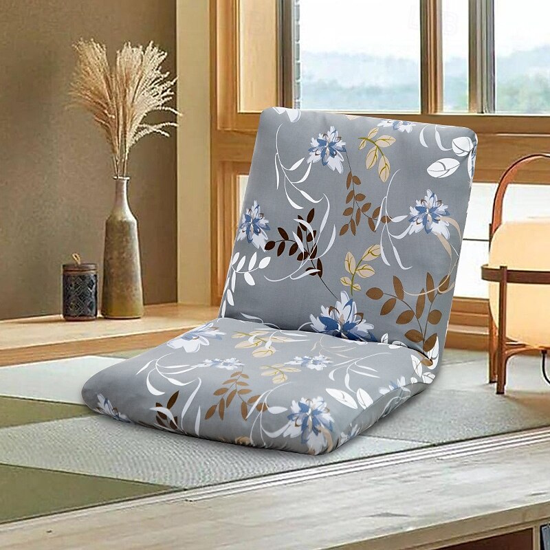 stretch foldegulv gaming stoltrekk uten stol, trykt justerbar gulv stol slipcover gulv lazy stoltrekk meditasjon lounge stol beskytter trekk 2025 - $9.49 –P10