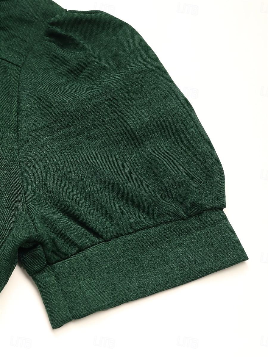 Pentru femei Rochie Lunga Rochie Maxi Rochii inspirate din in Rochii Tip Cămașă Rochie casual Elegant Stilat Casual Vacanță Petrecere Muncă Fit regulat Simplu Manșon scurt Guler Cămașă Verde Militar 2025 - $36.99 –P8