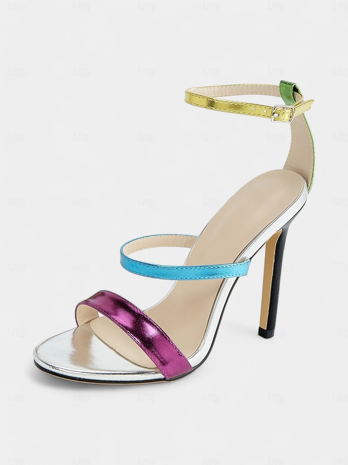 talons aiguilles métalliques multicolores pour femmes – sandales à bout ouvert vibrantes pour les fêtes et les événements spéciaux de 2025 ? $42.99 –P3