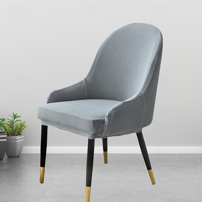 Funda de silla de comedor suave, funda de sillón con reposabrazos extraíble, resistente a la suciedad, con respaldo curvo, funda de silla de maquillaje o de ocio para revestir la habitación, el bar, 2025 - $13.99 –P10
