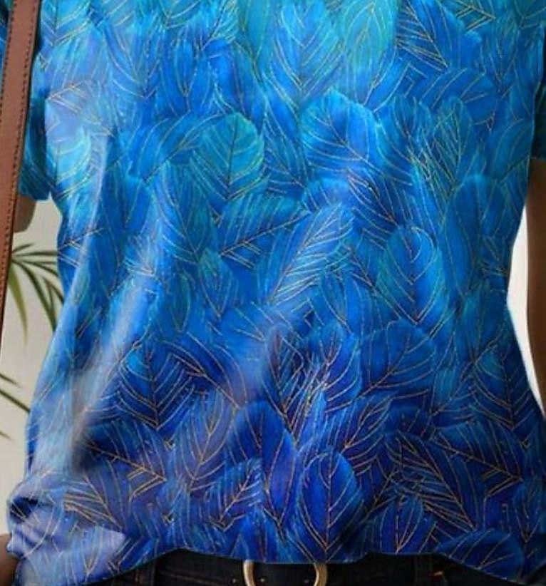 Femmes T-shirt Fleuri Occasionnel Manche Courte Col rond Hauts Réguliers Quotidien Imprimé Noir Blanche Vert Claire Bleu Violet Été de 2025 ? $19.99 –P3