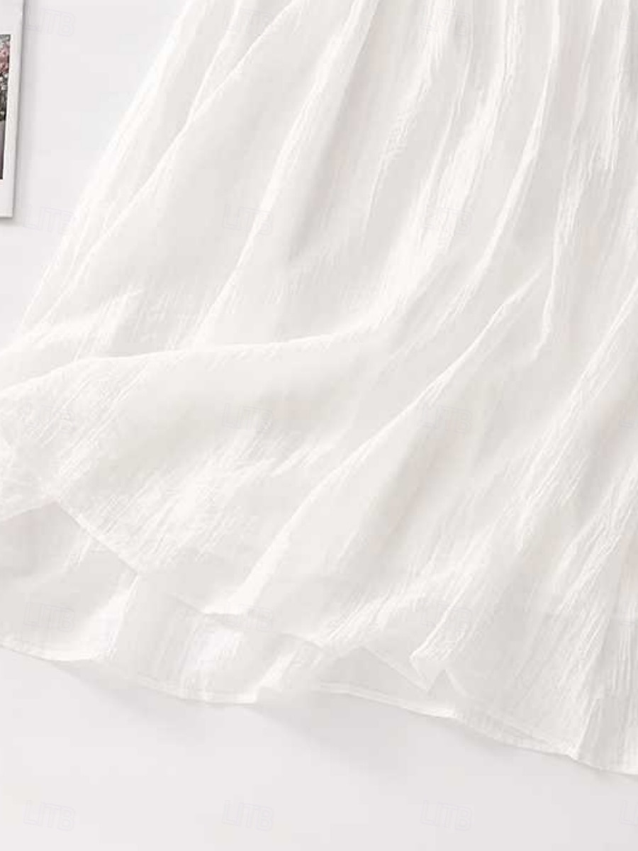 Per donna Abito maxi Abiti in cotone e lino Vestito Casual Vestito a ruota Abito lungo in cotone Essenziale Casual Vacanza Quotidiano Vestibilità regolare Floreale Mezza Manica Girocollo Bianco Verde del 2025 a $36.99 –P10