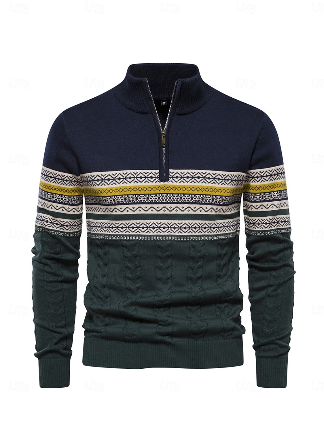 Men's Sweater White Dark Navy Navy Blue Long Sleeve Top Golf Attire Clothes Outfits Wear Apparel 2025 - $39.99 –P2
