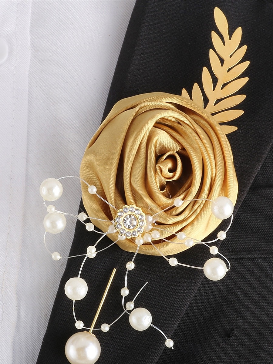 Bröllops handledsblommor boutonnierer bröllop  speciellt tillfälle  event  fest tyger blomstilar 2025 - $18.99 –P6