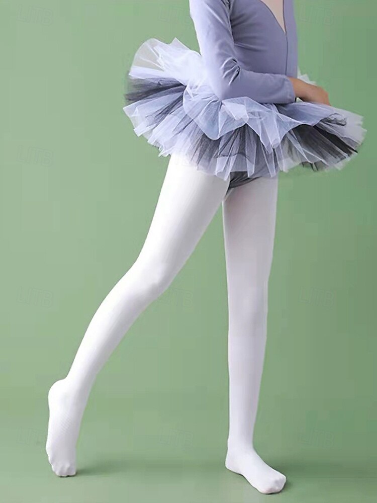 2025年 女の子用バレエダンスタイツ - 練習、リサイタル、パフォーマンスに最適な伸縮性のある快適な白いストッキング  コレクション – $9.99 –P1