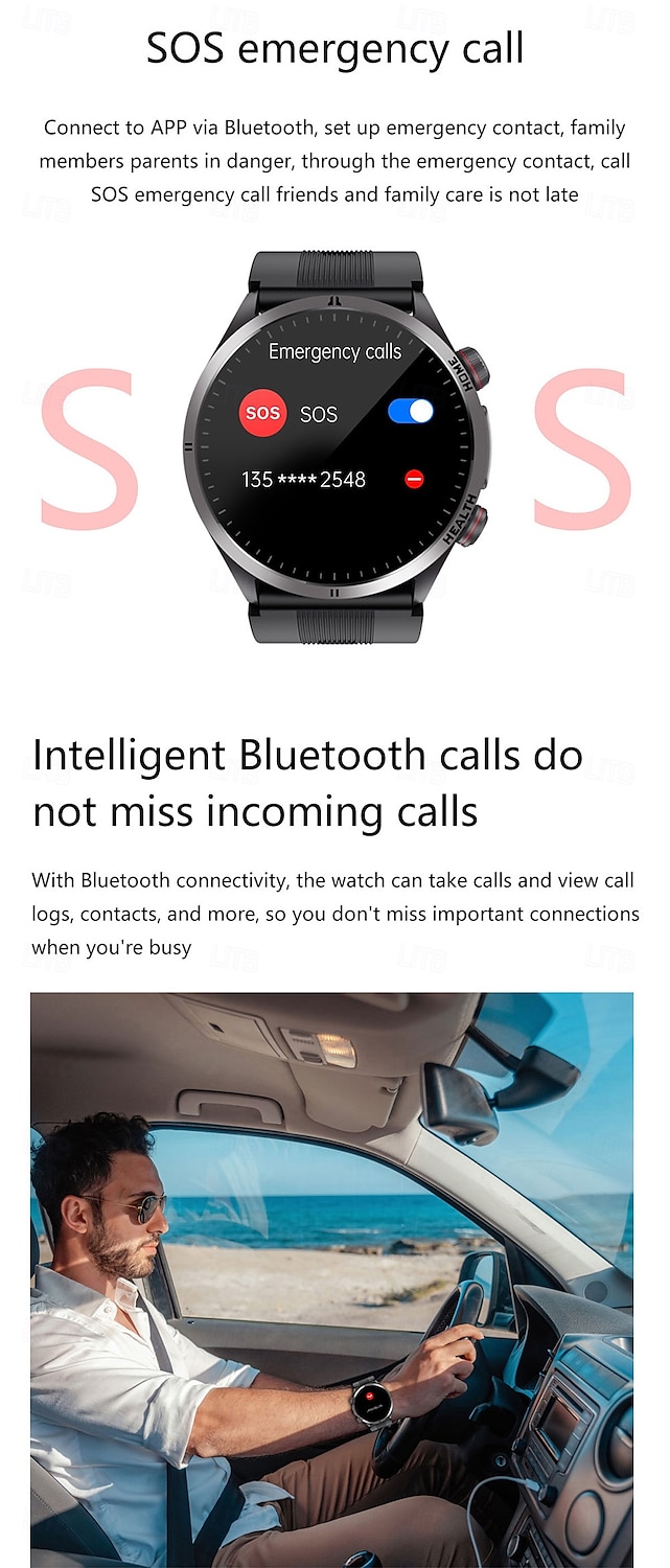 2025年 エアバッグタイプスマートウォッチ血圧ECG温度モニターペドメーターAndroid iOS防水  コレクション – $148.99 –P14