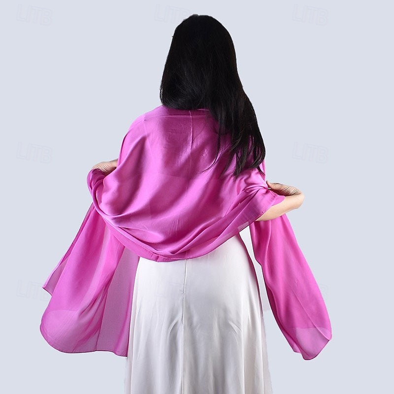 sjal wraps för kvinnor bröllopskväll chiffong mjuka sjalar för bröllop gäst brudscarf 2025 - $17.49 –P23
