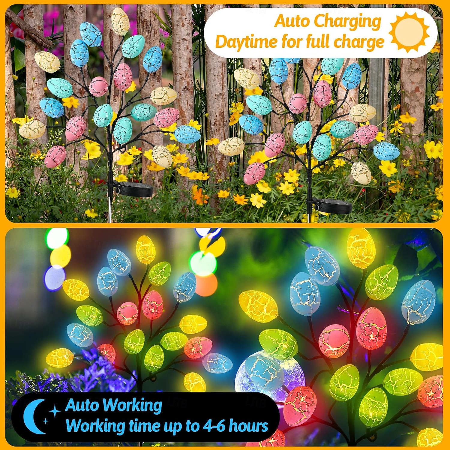 Outdoor Solar Easter Egg Ground Plug-In Light - 20 LED Beads for Courtyard, Garden & Lawn Pathway Holiday Decoration 1pc 2026 - $23.99 –P2