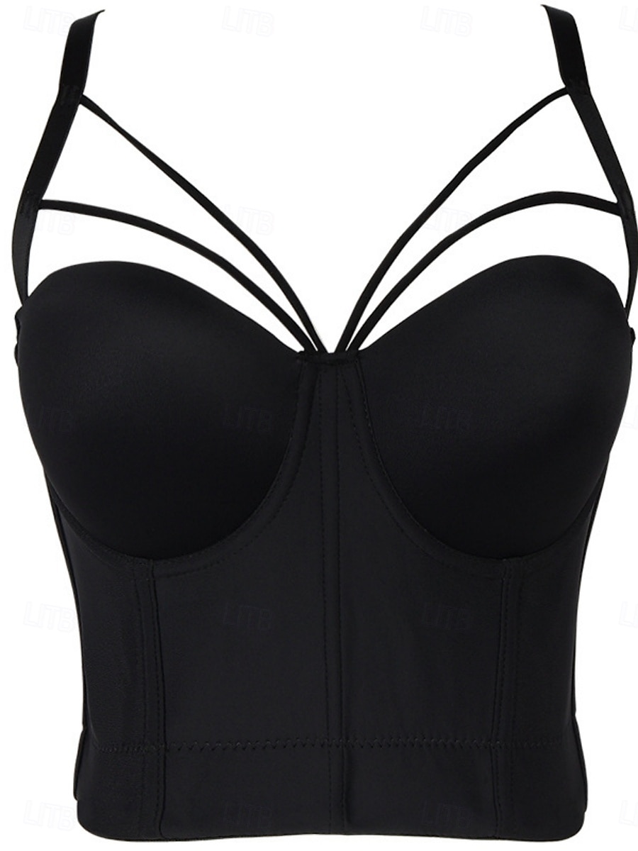 Women's Waist Cincher BacklessNightwearPOLY Date Club Bar Solid Colored Sexy Black White Red Summer 2025 - $17.99 –P3
