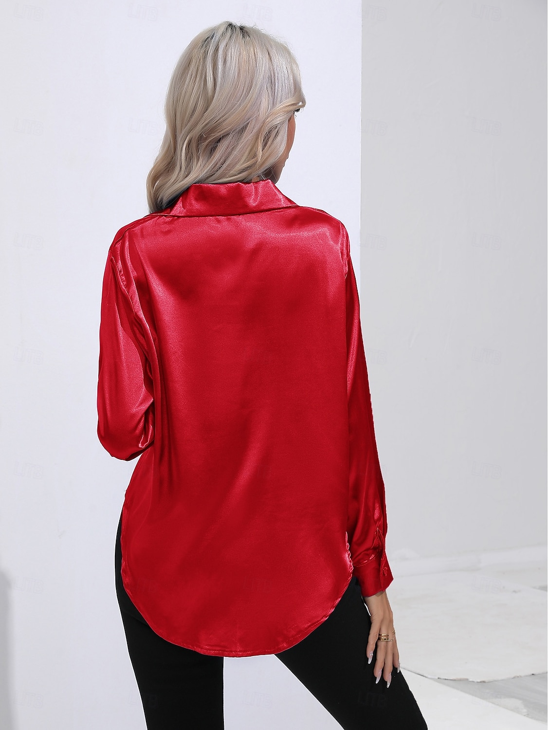 Women's Shirt Boho Shirt Dressy Tops Plain Casual Boho Long Sleeve Bishop Sleeve Shirt Collar Regular Tops Party Evening Wear Daily Evening Party Glitter Silver Black Yellow Red Royal Blue Summer 2025 - $25.99 –P8