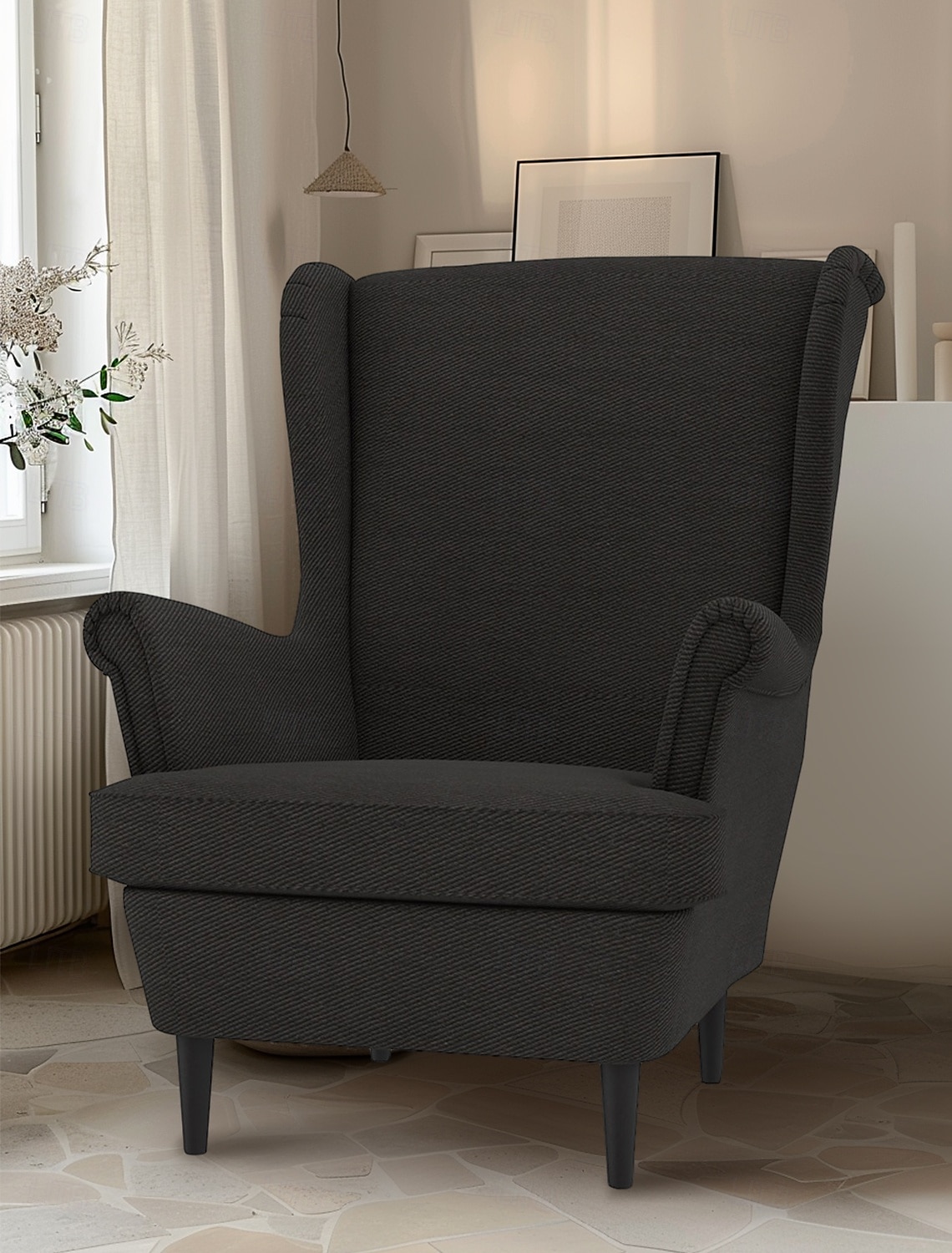 Husă pentru fotoliu cu spătar înalt 100% bumbac culoare solidă cu captușeală 2025 - $82.99 –P8