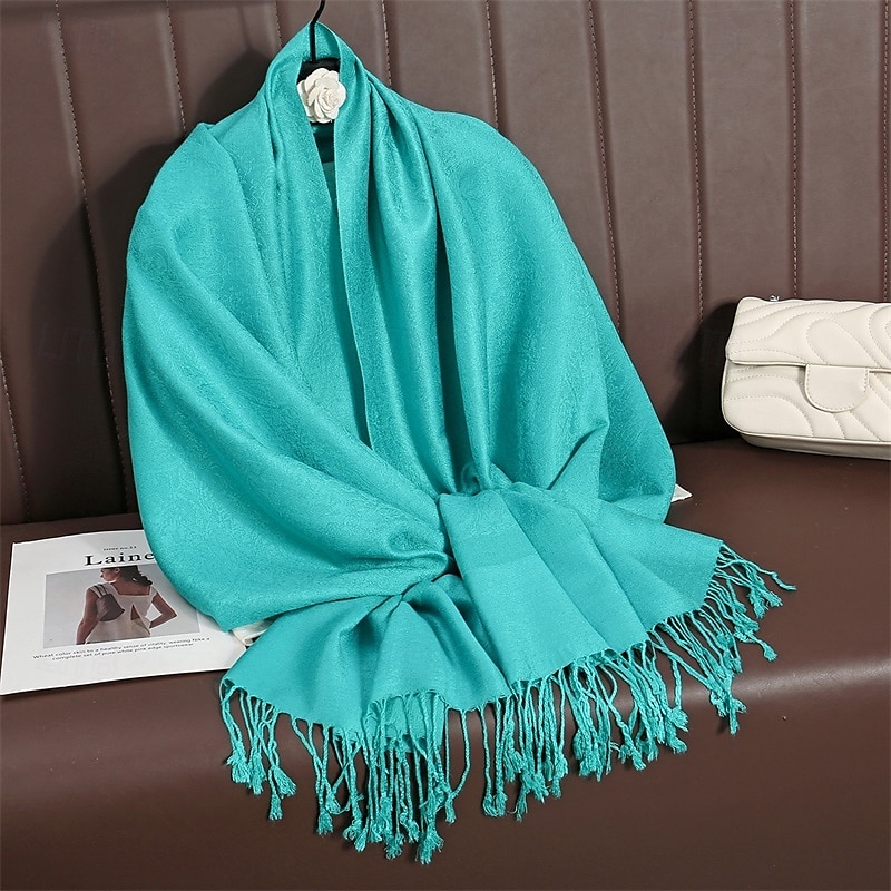 Écharpe châle pashmina en cachemire soyeux Vimate - Écharpe pashmina jacquard double face douce pour femme pour robe de soirée châle de voyage de 2025 ? $26.99 –P47