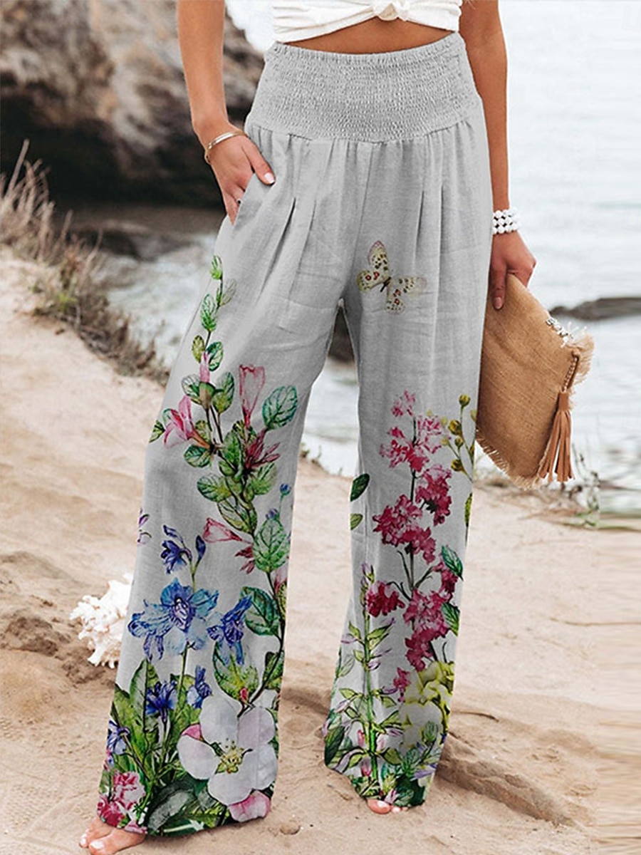 Pentru femei Obraznic chinez Vacanță Epocă Modă Lungime totală Talie Înaltă Floral Buzunar Curea elastică Confortabil Απαλό Comfortabil Micro-elastic În aer liber Vacanță Magenta Albastru ou de 2025 - $20.99 –P3