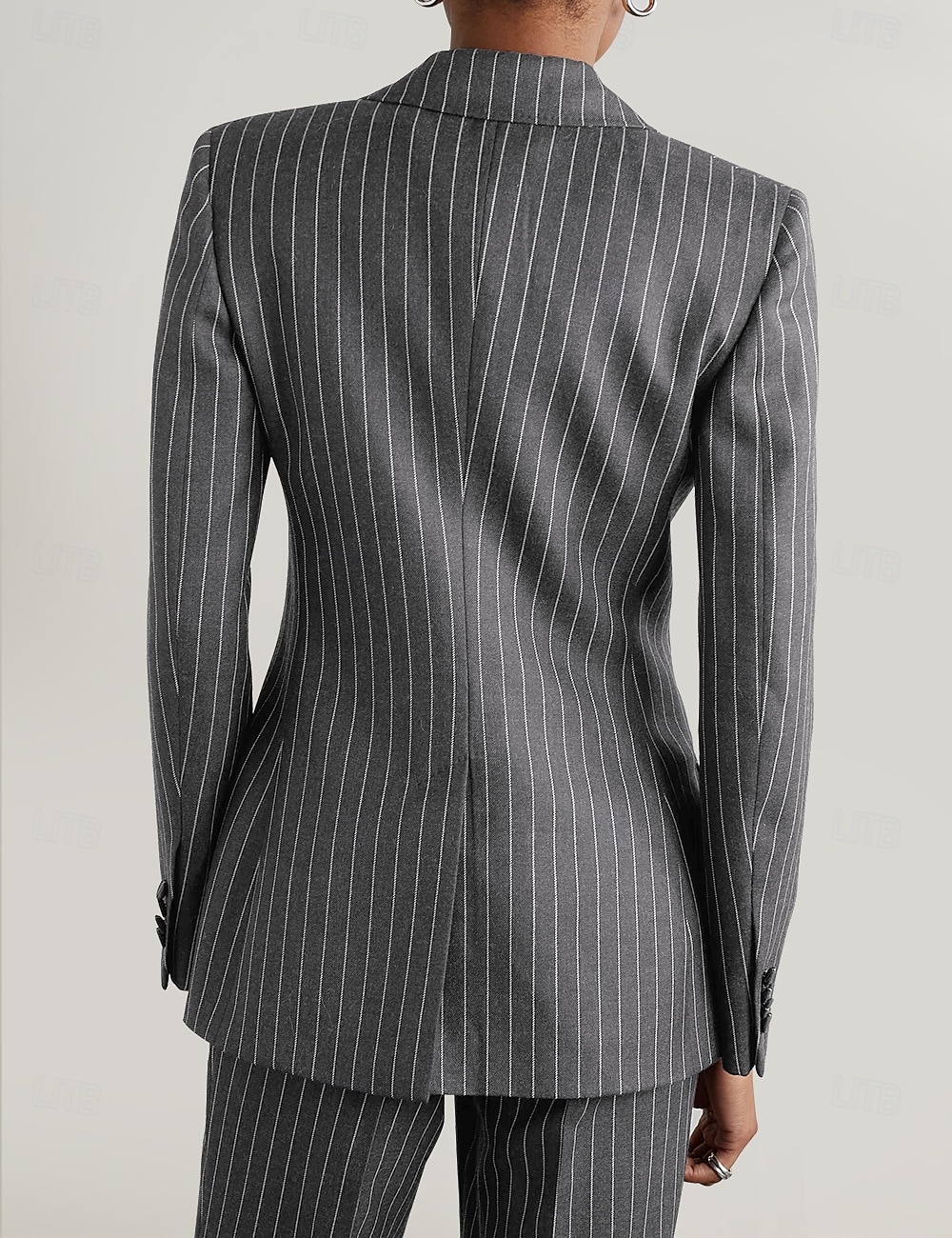 Nadrágöltöny 3 Részes Készlet Anyának a Menyasszonyhoz Tuxedo Esküvői Vendég Elegáns Blézer Klapák Bokahosszig Csíkos Hosszú Ujjú Zsebekkel 2025 - $199.99 –P2