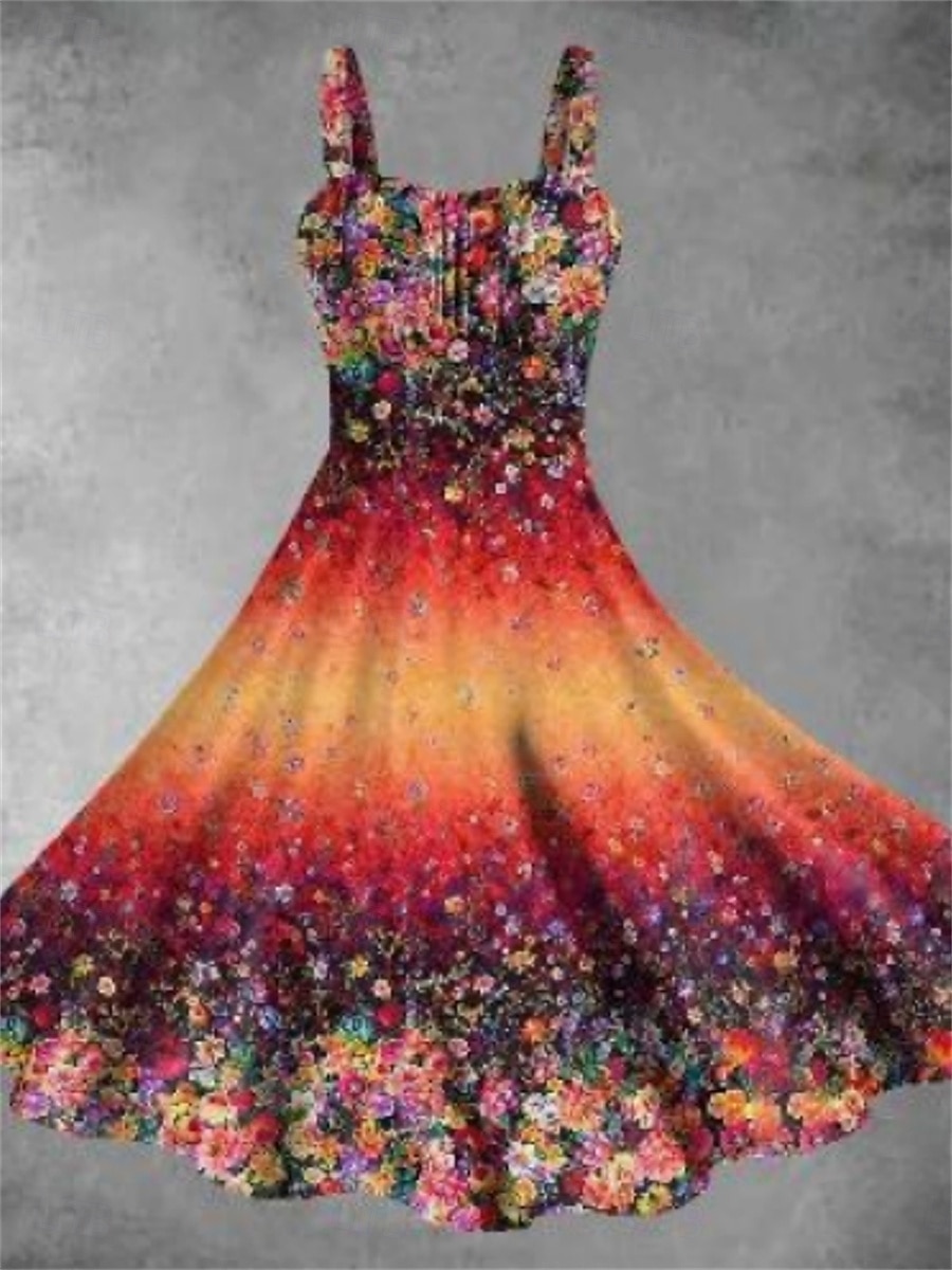 Жен. Платье средней длины Летнее платье Стиль На каждый день Отпуск Дом Свидание Плотное облегание Графика Без рукавов На бретелях Желтый Розовый Красный Бордовый Лето 2025 - $29.99 –P6