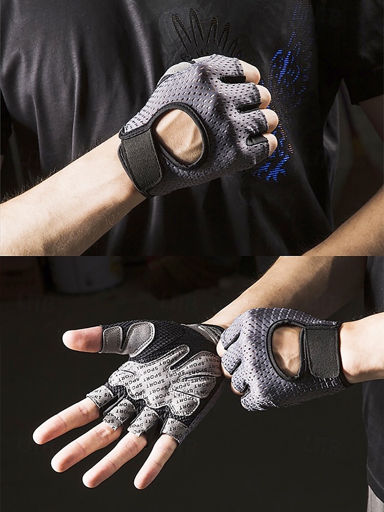 Guantes de ciclismo transpirables de medio dedo con agarre antideslizante: guantes deportivos ligeros y acolchados para hombres y mujeres, perfectos para andar en bicicleta, hacer ejercicio en el gimnasio y actividades al aire libre. 2025 - $14.99 –P1
