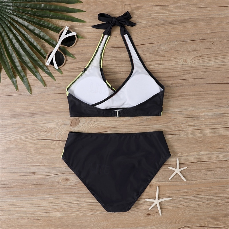 Жен. Танкини Купальник из двух частей Открытая спина Купальники Цветочный принт Купальники Желтый Розовый Дышащий Быстровысыхающий Легкость Без рукавов - Плавание Серфинг Пляж  Лето Весна 2026 - $21.99 –P7