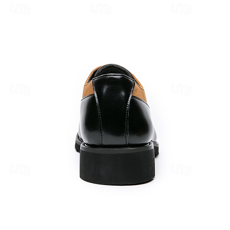 chaussures richelieu en similicuir noir et beige pour hommes – chaussures habillées à lacets élégantes avec semelle confortable pour les occasions professionnelles et décontractées de 2025 ? $46.99 –P5