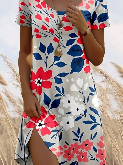 Női Mini Ruha Kicsi Ruha Póló Ruha Tee Ruha Szundress A Vonalú Ruha Elegáns Vintage Divatos Vakáció Kényelmes Napi Rendszeres Illeszkedés Virágminta Grafika Rövid Ujjú Kerek Nyakú Rózsaszín Nyár 2025 - $23.99 –P3
