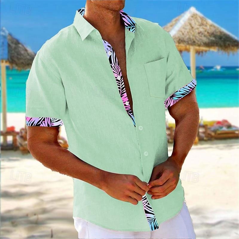 Herr Ensfärgat Blommig Blomtryck Hawaii skjorta Aloha skjorta Tryckta skjortor Kort ärm Skjorta Nedvikt Hawaiisk Tillflykt Utomhus Semester Helgdag Vit Gul Rodnande Rosa S M L 2025 - $12.49 –P6