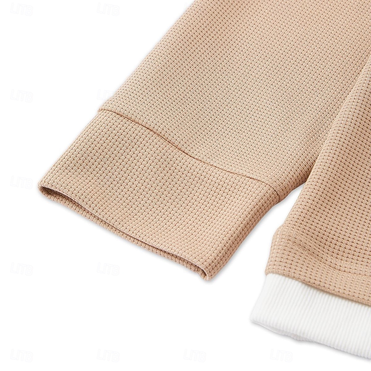 Per uomo Maglietta Waffle Felpa Pullover Maglietta Camicia a Maniche Lunghe Manica Lunga Girocollo Scollo a V Primavera & Autunno Semplice Moda Designer Essenziale Moda Finto due pezzi Vacanza del 2025 a $24.99 –P2