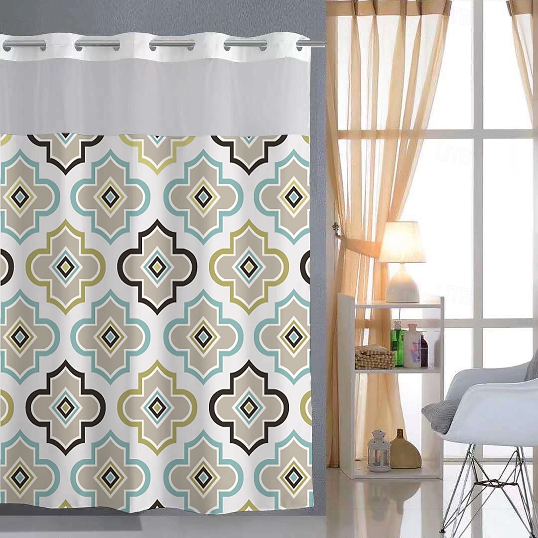 חדר אמבטיה וילונות וווים למקלחת שחור מודרני פּוֹלִיאֶסטֶר עיצוב חדש 2025 - $41.99 –P2