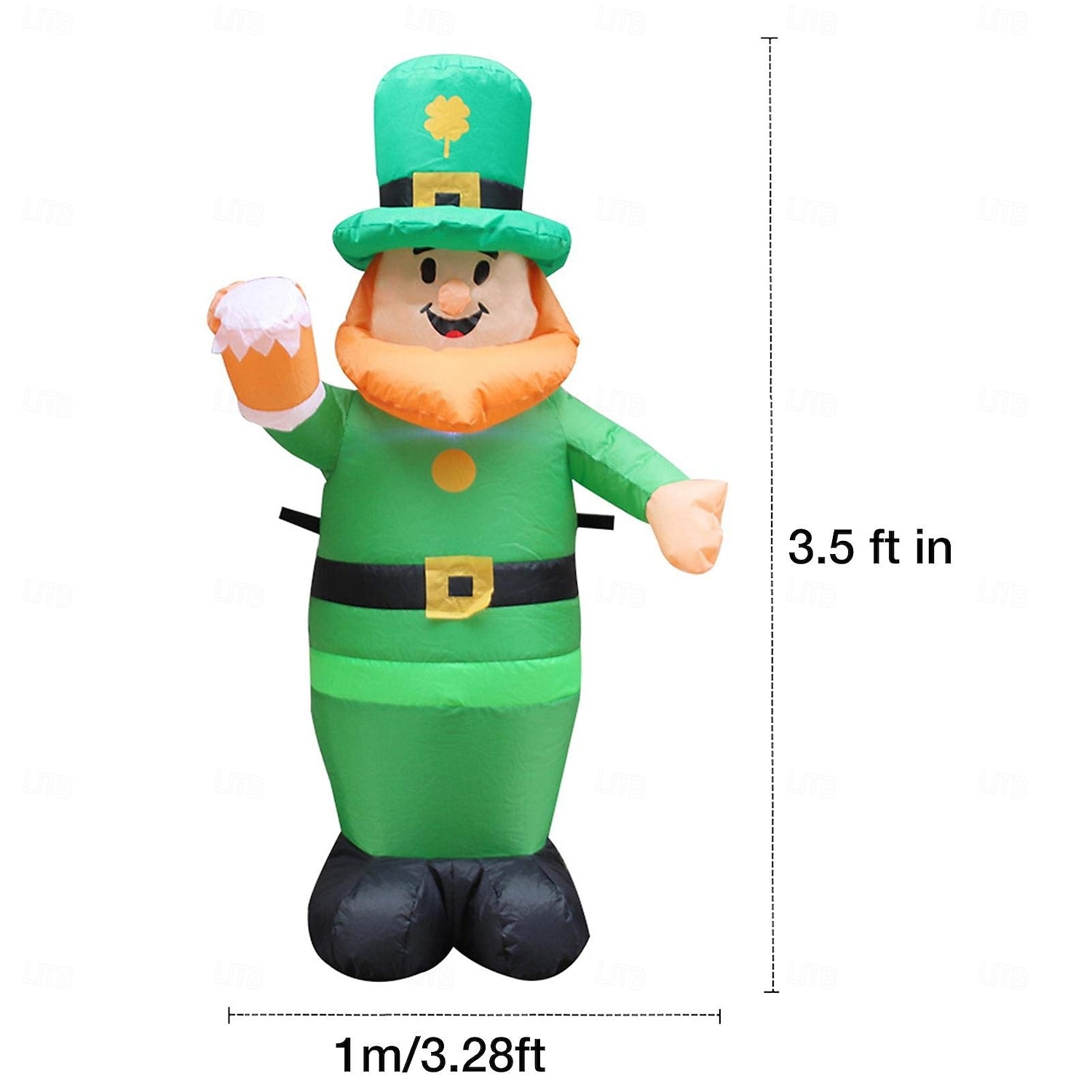 Modelo inflable de aire del día de San Patricio con luz LED - Elfo irlandés de 3,5 pies para decoración de ambiente festivo de patio interior/exterior 1 pieza 2026 - $82.99 –P5