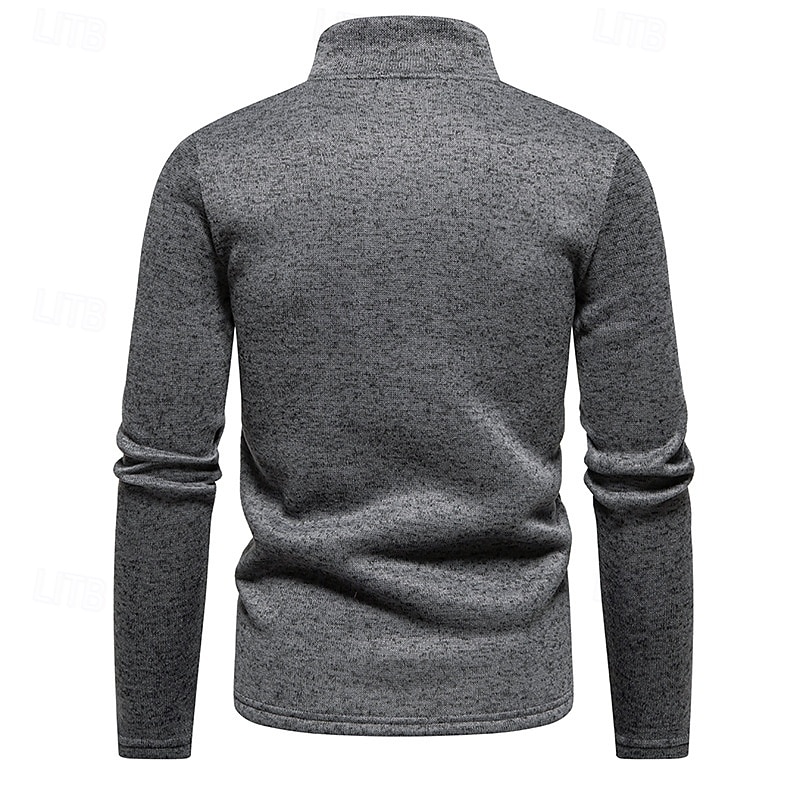 Men's Lightweight Jacket Summer Jacket Casual Jacket Vacation Daily Warm Pocket Fall & Winter Plain Fashion Classic Stand Collar Regular Black White Light Grey Dark Gray Jacket 2025 - $31.99 –P18