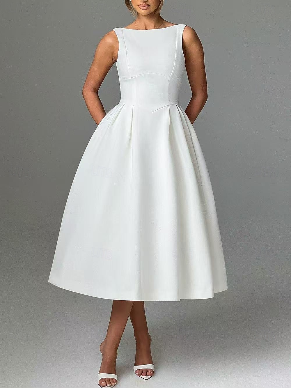 plus size white dress for bridal shower Lenah – A & M Enterprises Bridal