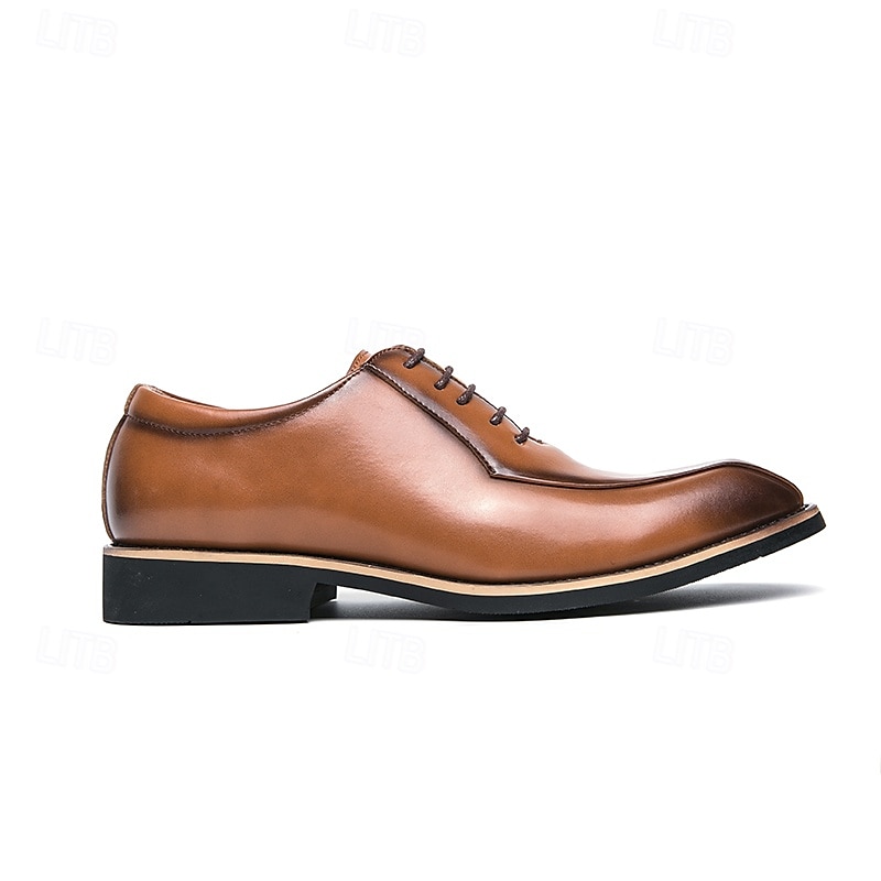 chaussures habillées à lacets en similicuir marron classiques pour hommes – chaussures formelles élégantes pour les affaires et les occasions spéciales de 2025 ? $46.99 –P5