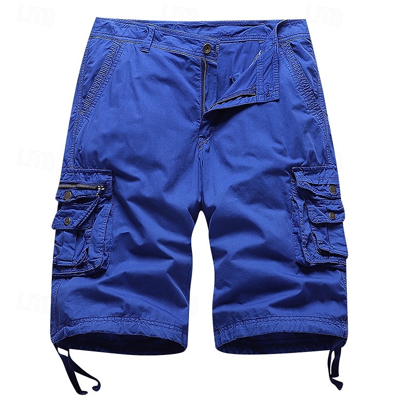 Men's Capri Cargo Shorts Cargo Shorts Shorts Hiking Shorts Buttons Multi Pocket Plain Comfort Soft Knee Length Casual Daily Outdoor Fashion Streetwear Khaki Micro-elastic 2026 - $31.99 –P6