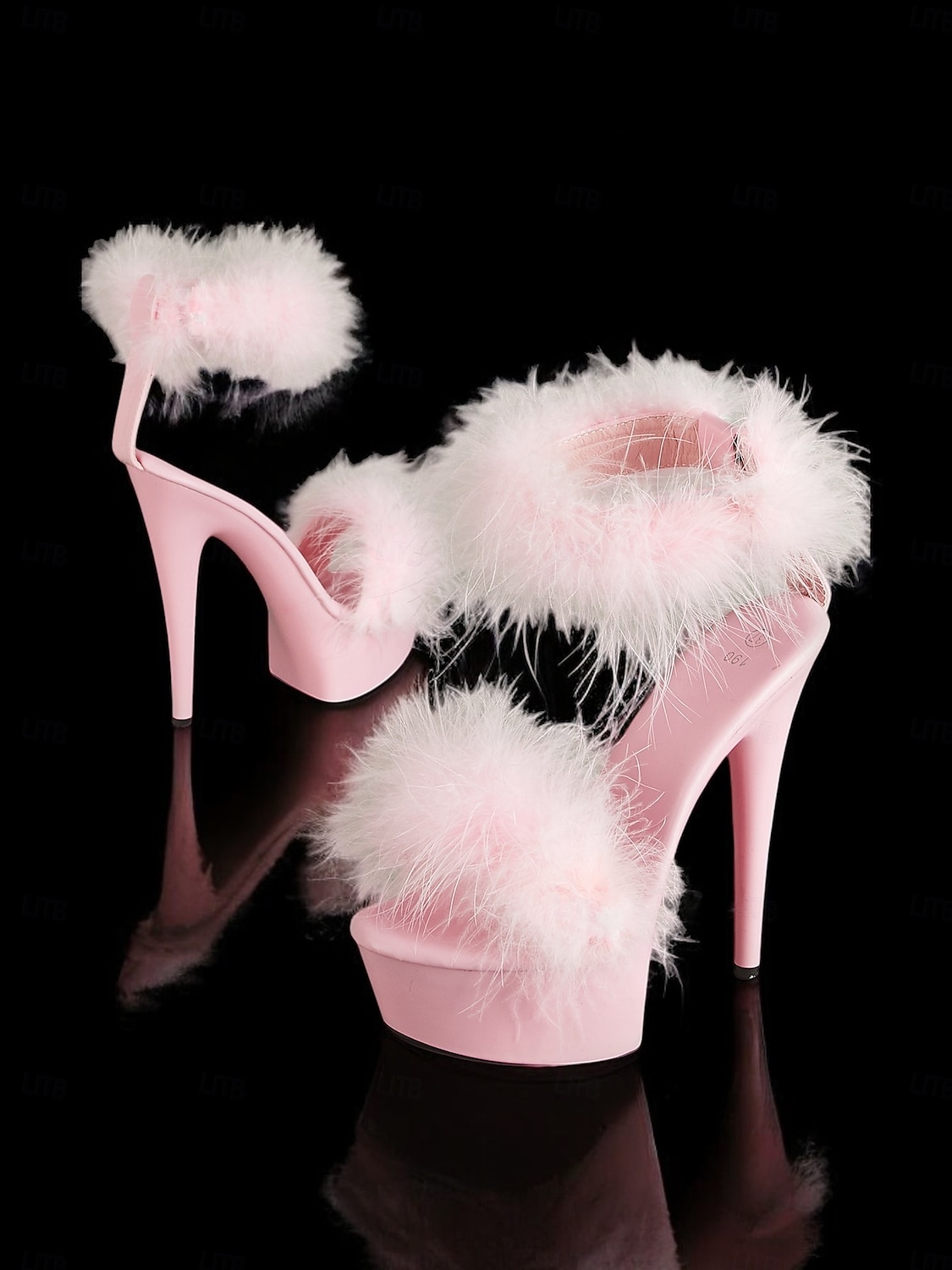 Pink Fluffy Platform Sandals with High Heels –Stylish Women's Shoes for Festive Occasions and Wedding 2025 - $54.99 –P4