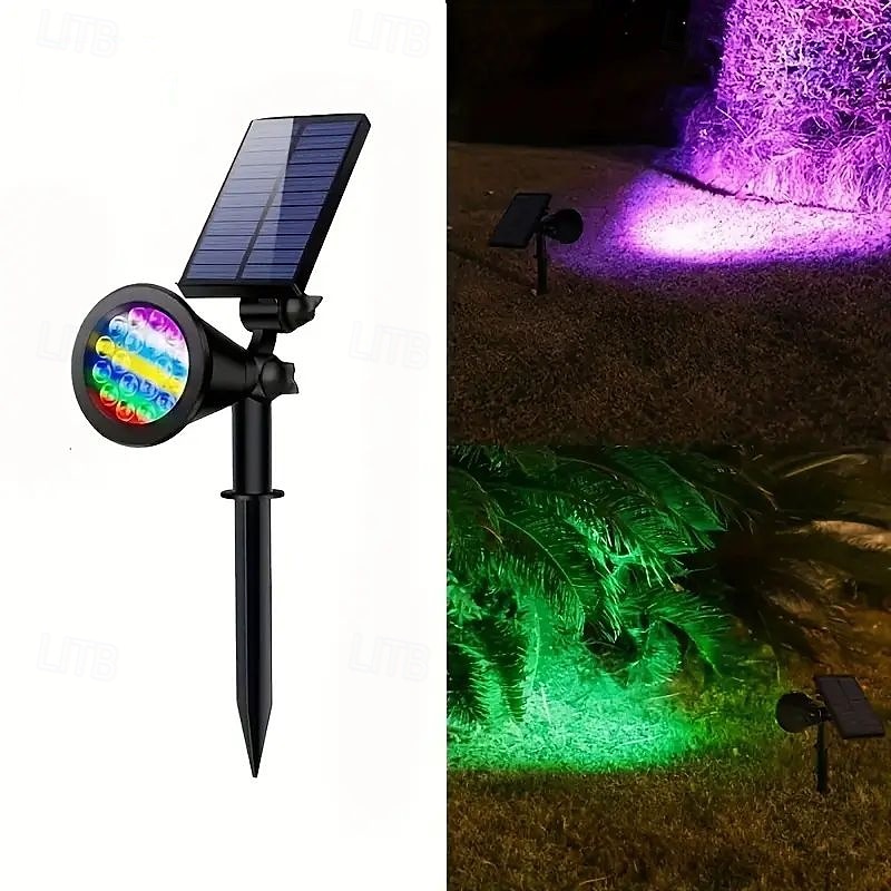 Projecteur solaire d'extérieur à LED super lumineux, interrupteur réglable, éclairage de paysage étanche, lampe solaire à 18 LED pour jardin, arbre, étang, piscine et cour, éclairage décoratif au sol de 2025 ? $32.99 –P3