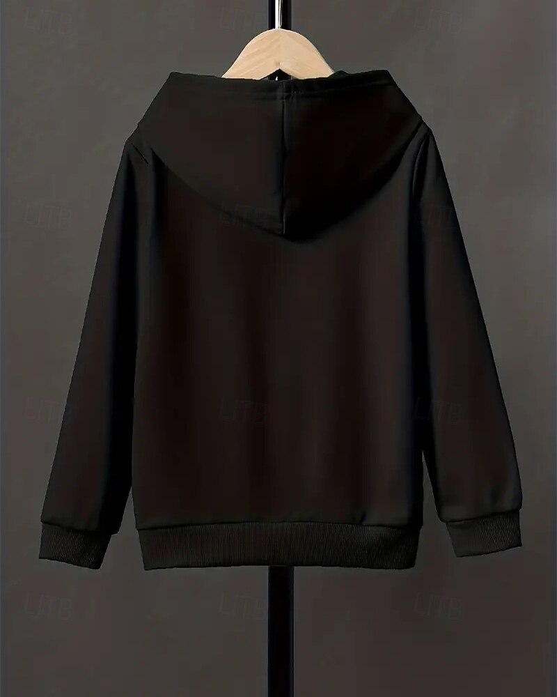 2025年 男の子 3D グラフィック パーカー 長袖 秋 冬 ファッション ベーシック 子供 4〜12年 フード付き アウトドア カジュアル 日常 レギュラー  コレクション – $15.99 –P2