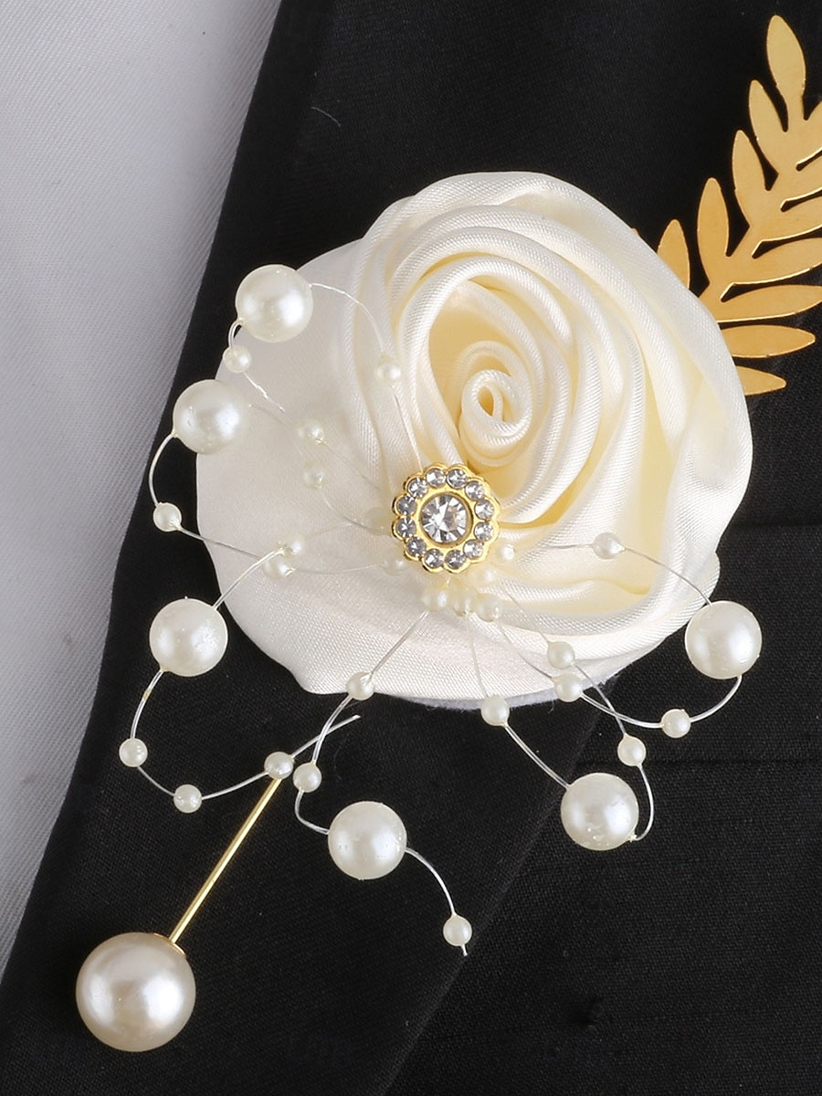 Bröllops handledsblommor boutonnierer bröllop  speciellt tillfälle  event  fest tyger blomstilar 2025 - $18.99 –P7