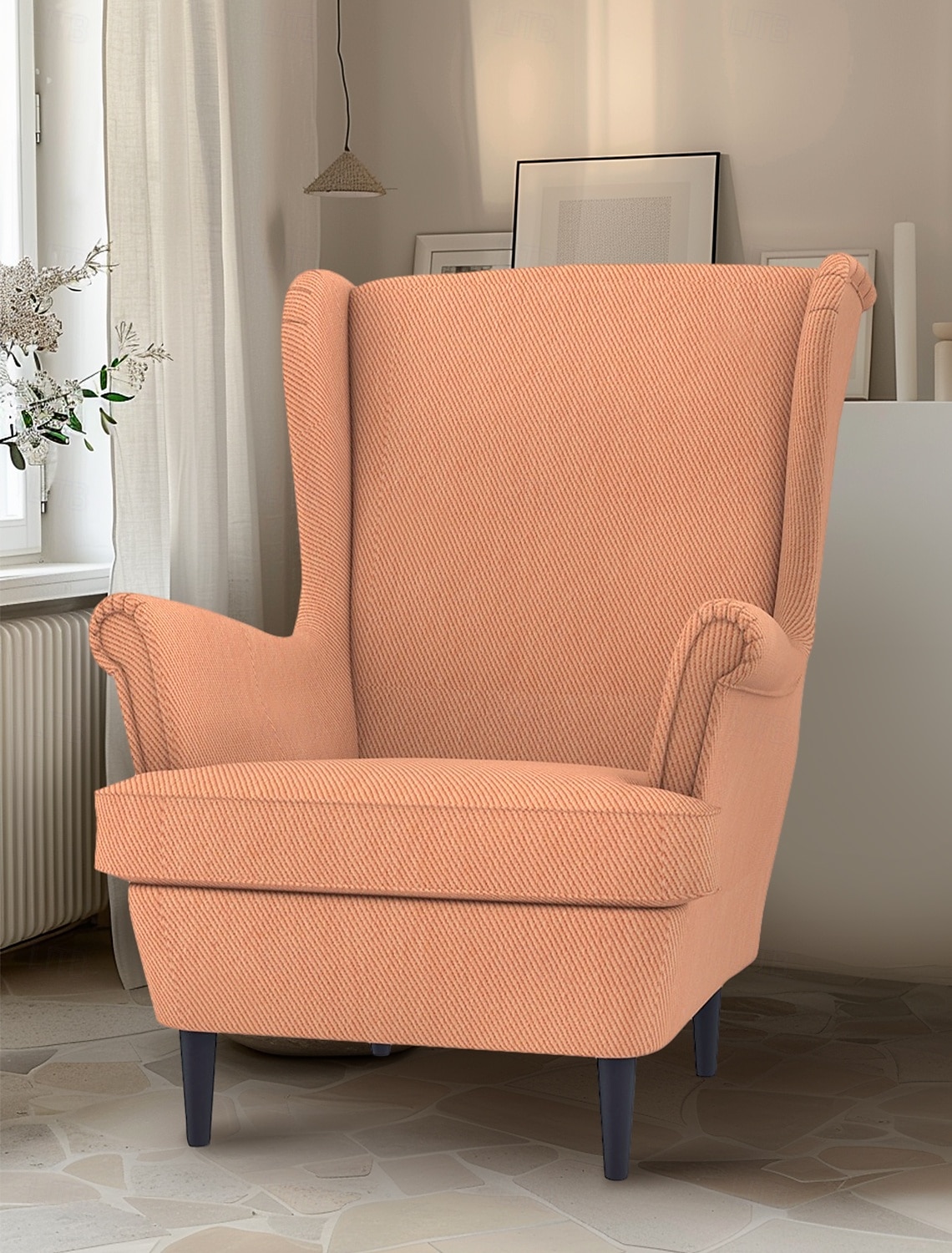 Husă pentru fotoliu cu spătar înalt 100% bumbac culoare solidă cu captușeală 2025 - $82.99 –P13