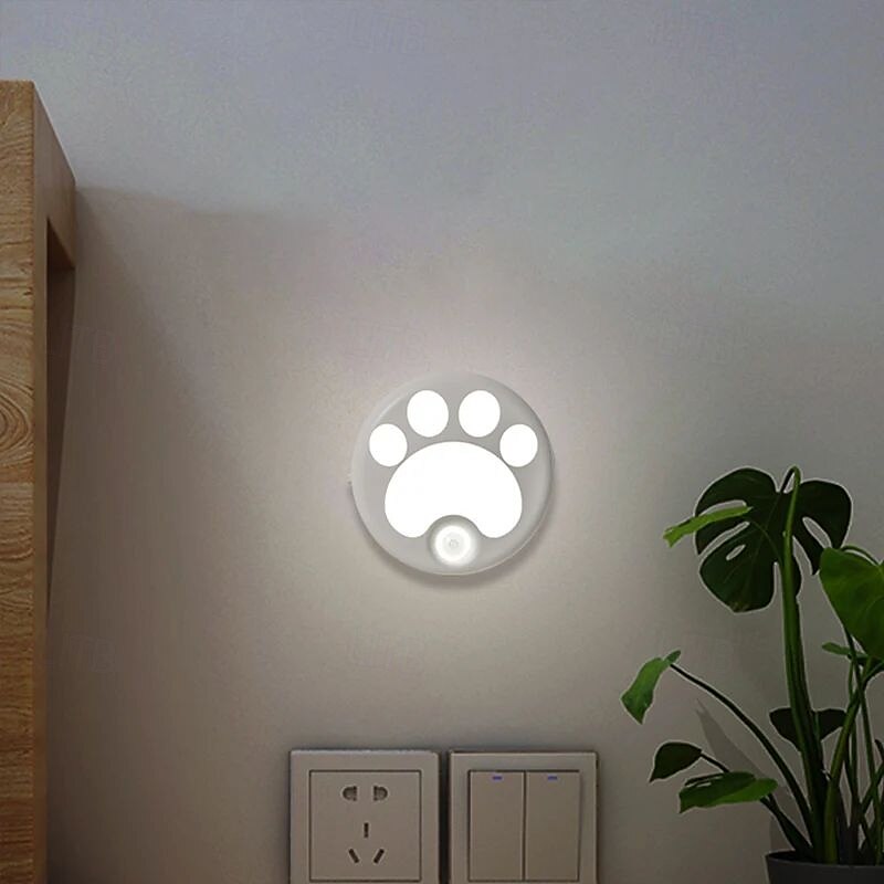 cat led nattlys usb oppladbart med bevegelsessensor, dimmebar skrivebordslampe for soverom, nattbord, kjøkken, skap og trapp 1stk 2025 - $16.49 –P7