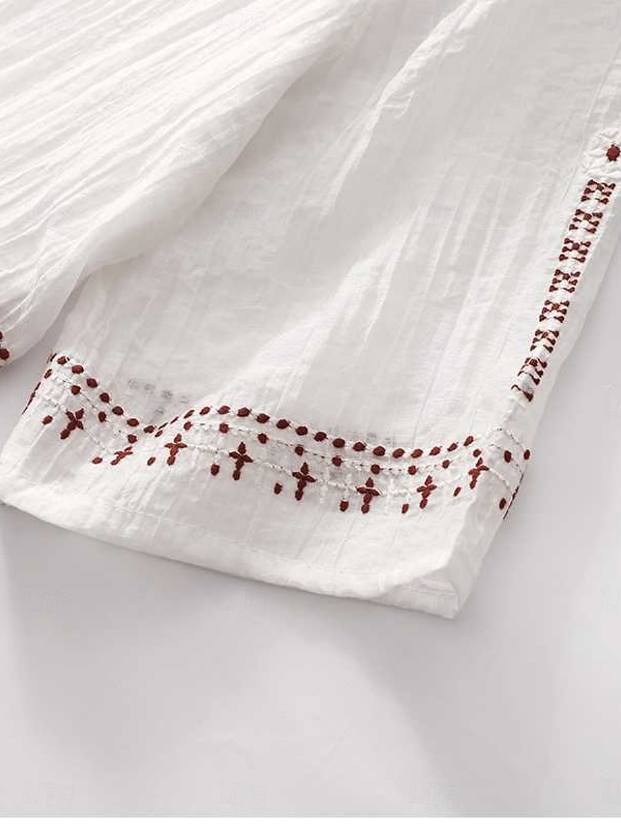 Per donna Abito maxi Abiti in cotone e lino Vestito Casual Vestito a ruota Abito lungo in cotone Essenziale Casual Vacanza Quotidiano Vestibilità regolare Floreale Mezza Manica Girocollo Bianco Verde del 2025 a $36.99 –P8