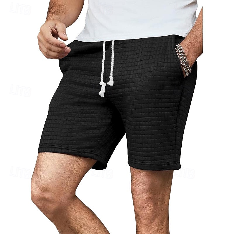Herren Waffel-Shorts Sweatshorts Kurze Hose Shorts Kurze Hosen Sommer-Shorts Tasche Kordelzug Elastische Taille Glatt Komfort Kurz Sports Outdoor Täglich Ausgehen Modisch Brautkleider schlicht 2026 - $17.99 –P6