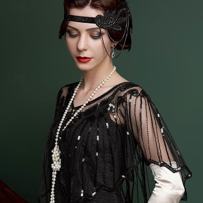 SWEETV Women's 1920s Shawl Wraps,Sequin Beaded Flapper Evening Shawls for women formal/Party/Wedding/Formal/Harlem night 2025 - $19.49 –P4