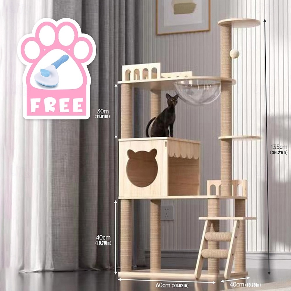 62 Inches Cat Tree/Cat Tree House and Towers for Large Cat/Cat Climbing Tree with Cat Condo/Cat Tree Scratching Post/Multi-Level Large Cat Tree 2025 - $144.99 –P2