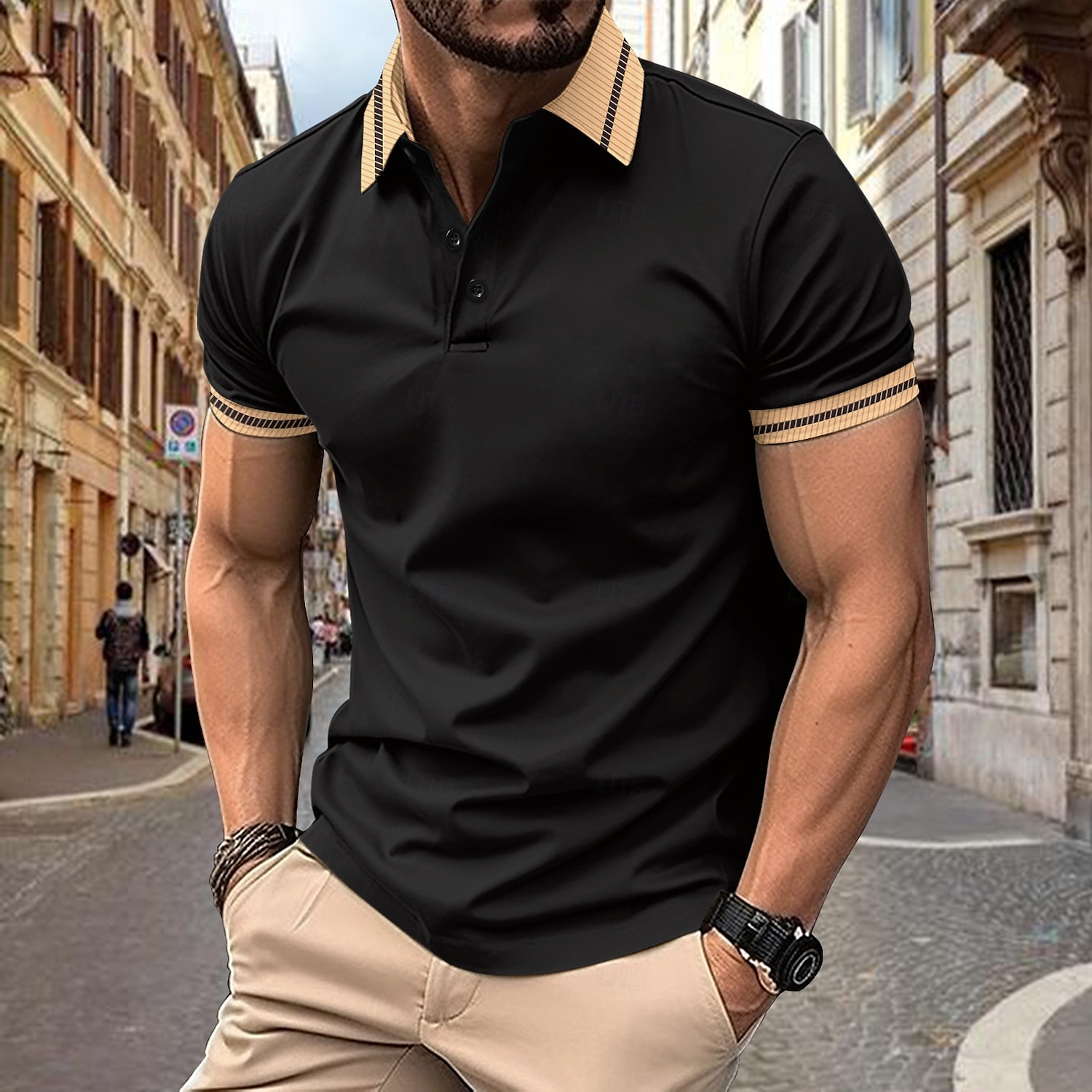 Men's Polo Shirts Golf Shirt Business Classic Short Sleeve Color Block Buttons Spring & Summer Black White Light Green Burgundy Navy Blue Royal Blue Polo Shirts 2025 - $13.99 –P10