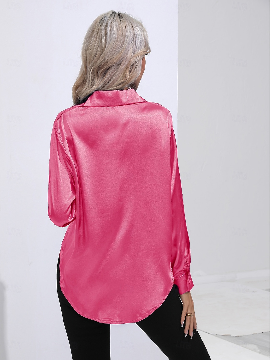 Women's Shirt Boho Shirt Dressy Tops Plain Casual Boho Long Sleeve Bishop Sleeve Shirt Collar Regular Tops Party Evening Wear Daily Evening Party Glitter Silver Black Yellow Red Royal Blue Summer 2025 - $25.99 –P2