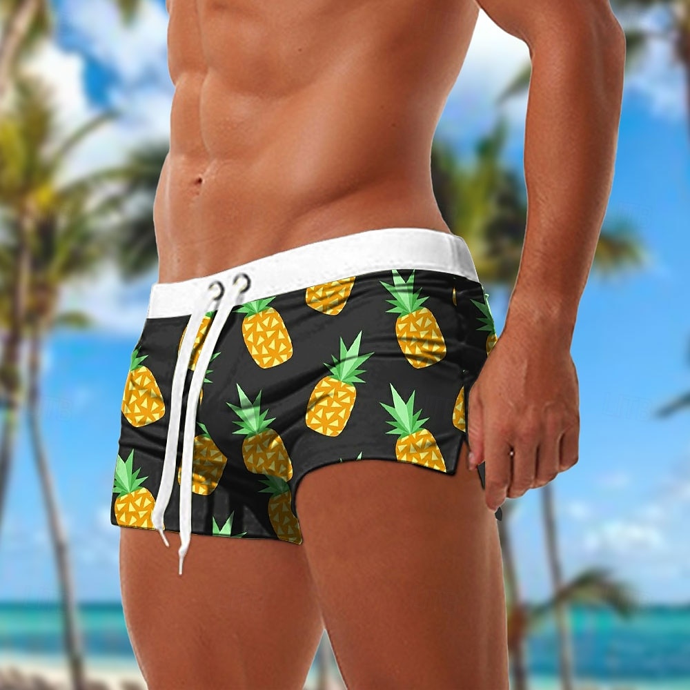 Pánské Ananas Tropické rostliny Plavecké trenýrky Plavky pánské Surfovací šortky Středně vysoký pas Módní Designové Surfování Dovolená Plážové Šňůrky Elastický pas 3D tisk Návrhář Oblečení 2026 - $16.99 –P6