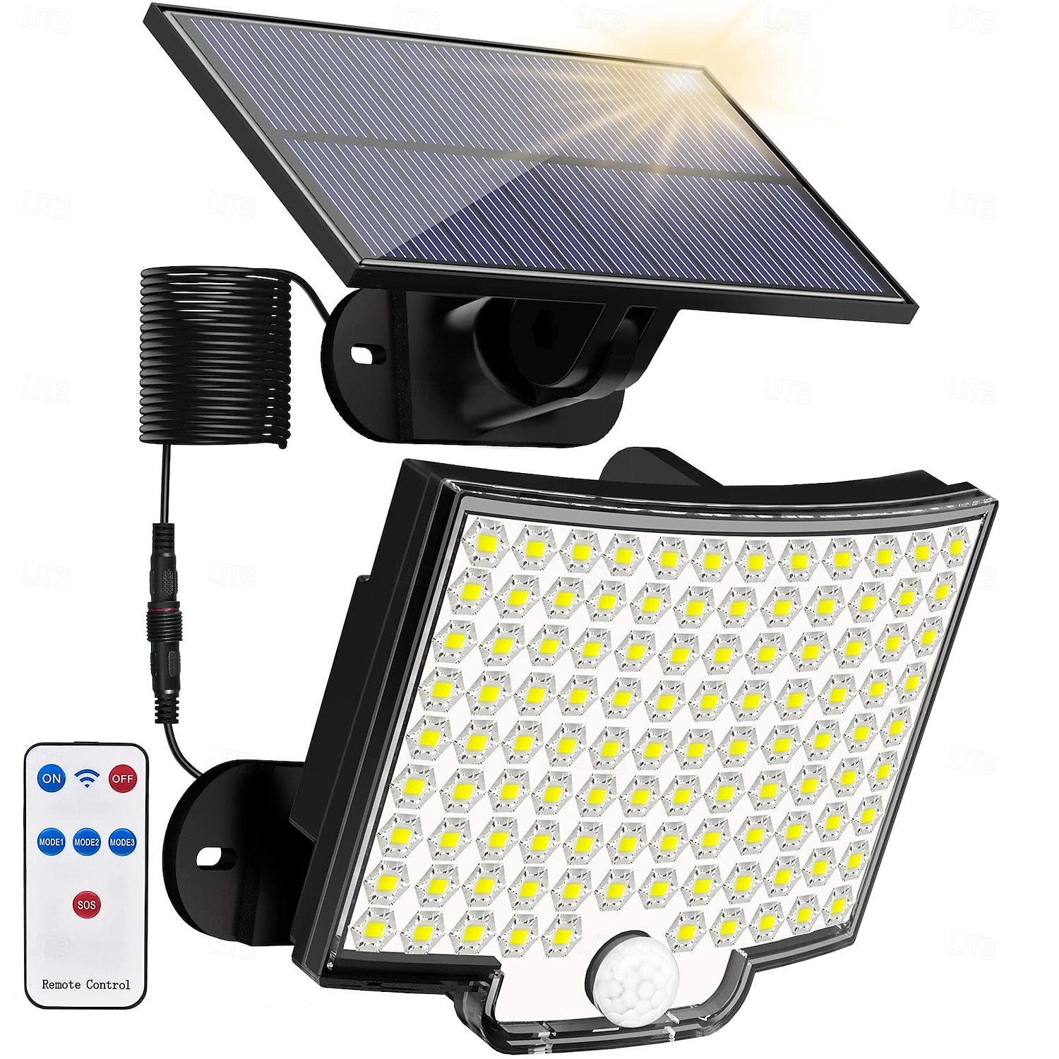 Outdoor Solar Solar Flood Lights Wall Light 106 LED Beads Motion Sensor Remote Control Safe IP65 Waterproof Balcony Courtyard Garden Garage Lighting 1pc 2025 - $27.99 –P1