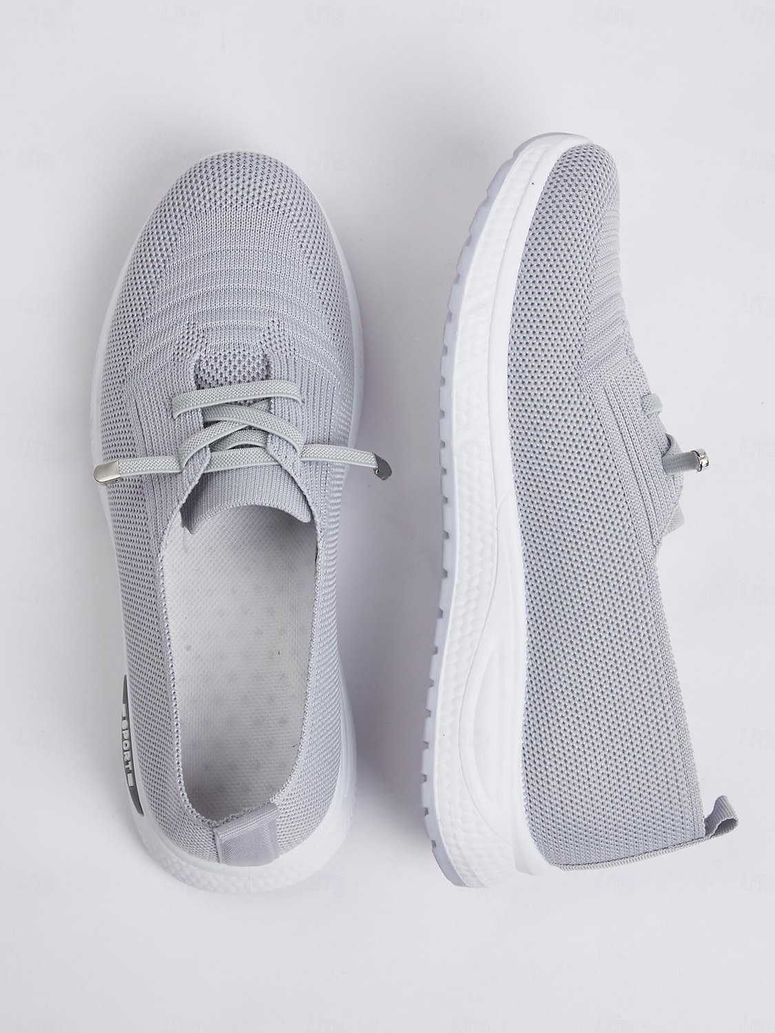 adidași de damă gri din tricot cu talpă cu pernă de aer – pantofi ușori și respirabili pentru mers, călătorii și ținute casual 2025 - $19.99 –P3